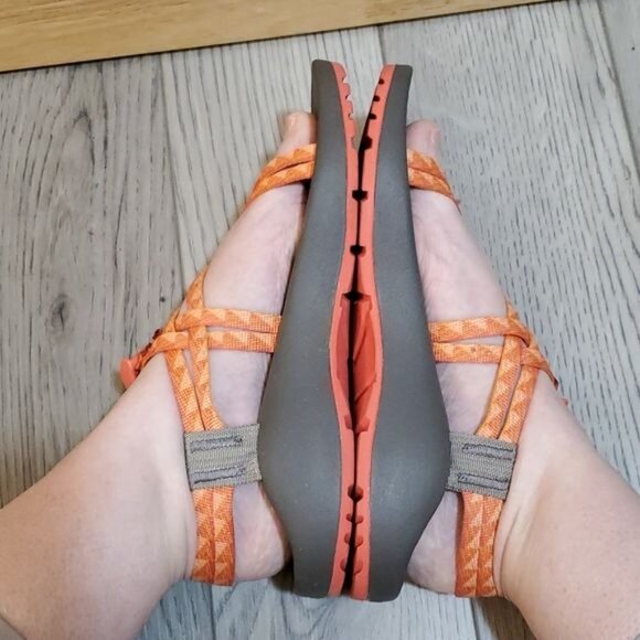 Chaco Strappy Sandals Shoes Orange Adjustable Strap Women's WOMAN'S Size 7 - Picture 4 of 16